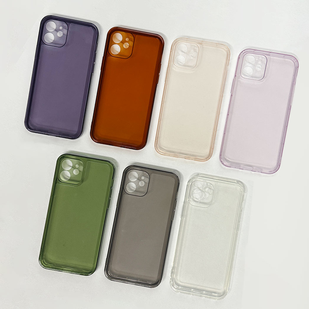 아이폰 15 14 13 12 11 X XS 미니 프로 투명 TPU 컬러 젤 케이스 (색상 택2)